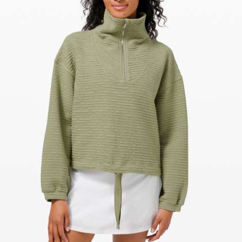 Lululemon Textured 1/2 Zip Pullover Rosemary Green size XS/S (2-6)